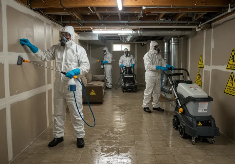 Basement Moisture Removal and Structural Drying process in Whitley City, KY